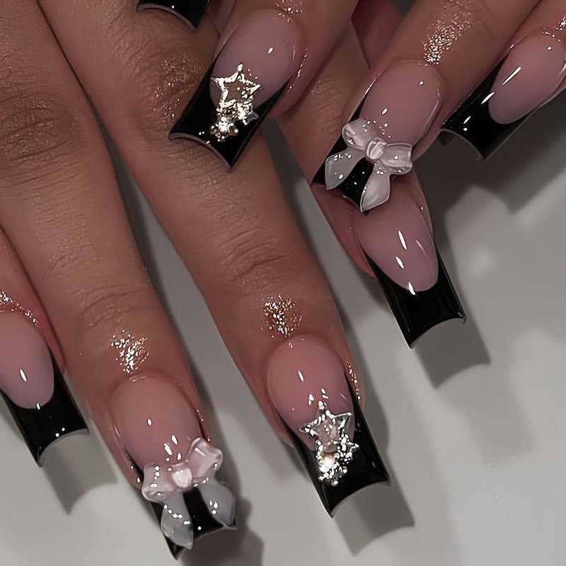 Nail Art Pink - 24 szt. Letnich Długich Paznokci na