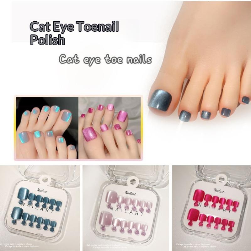Nail Art Full Cat Eye - 10 szt./pudełko Francuskie Sztuczne Paznokcie Błyszczące