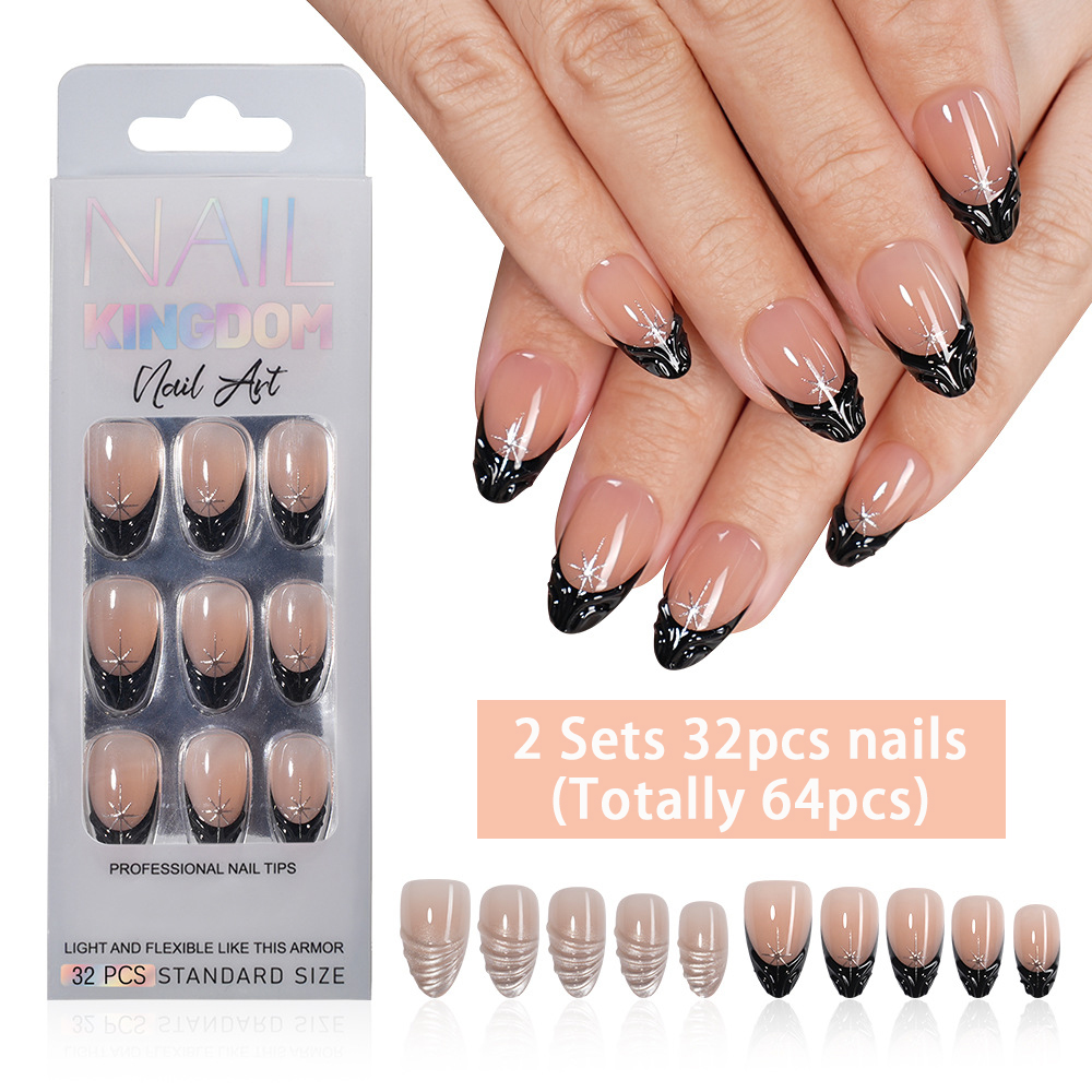 Nail Art Full Cat Eye - VITAGWX 64 szt. migdałowych paznokci do