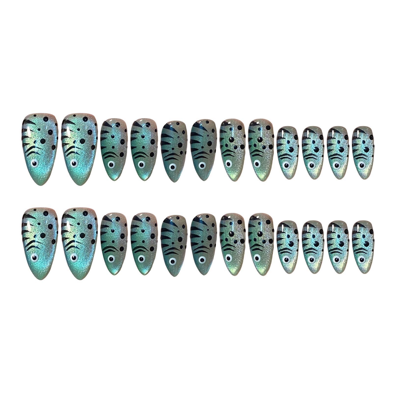 Nail Art Full Cat Eye - 24 szt. Paznokcie z efektem kociego