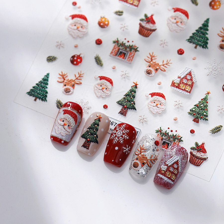 Nail Art Xmas Design - Urocze świąteczne naklejki na paznokcie z