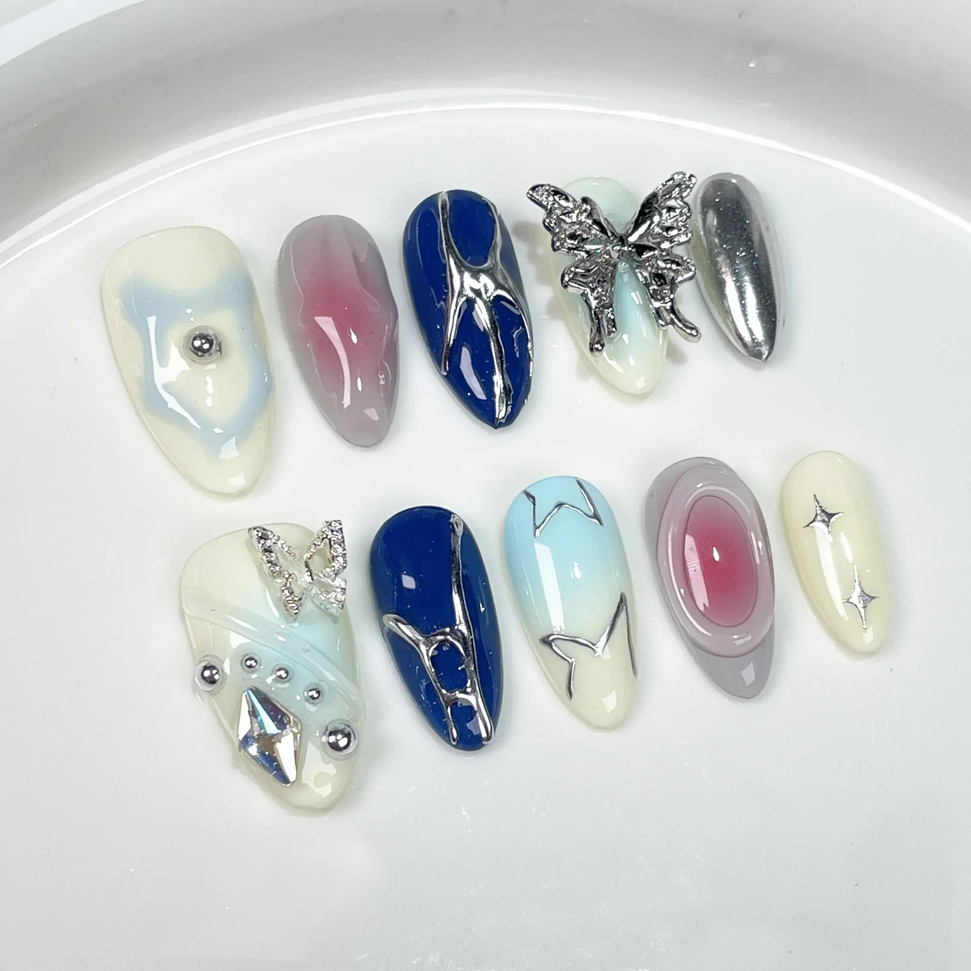 10Pc Hot Cool Press On Nails D – Nail Art Pink recenzja i cena