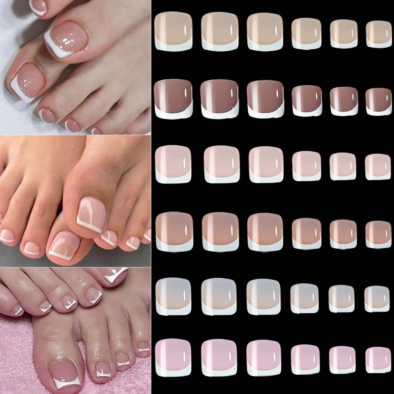 120 szt. Kwadratowe Francuskie – Nail Art Pink recenzja i cena
