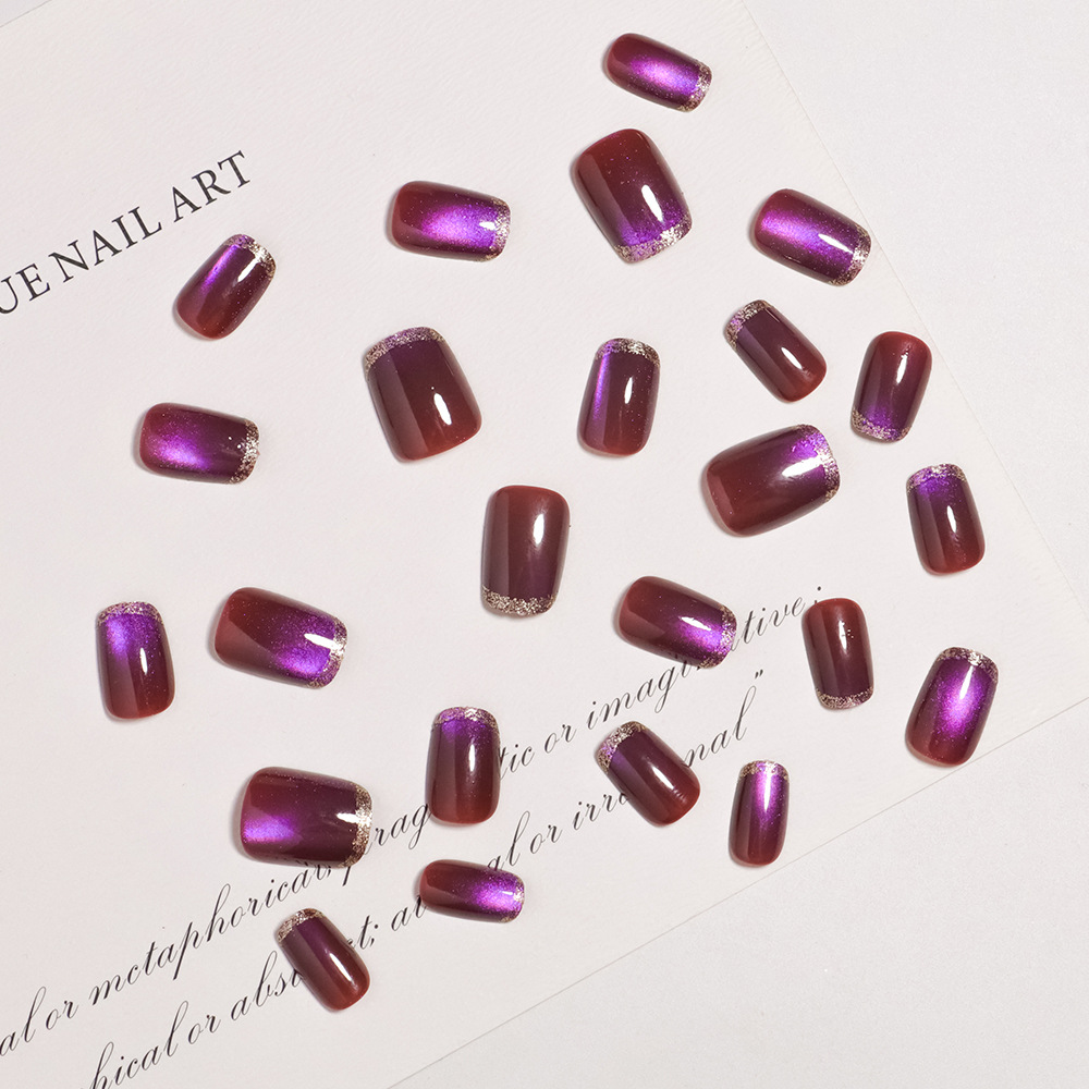 Krótkie kwadratowe sztuczne pa – Nail Art Full Cat Eye recenzja i cena