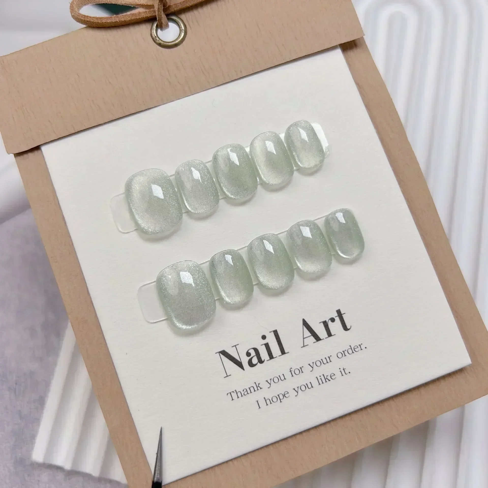 10 szt. Krótkie, ręcznie robio – Nail Art Full Cat Eye recenzja i cena